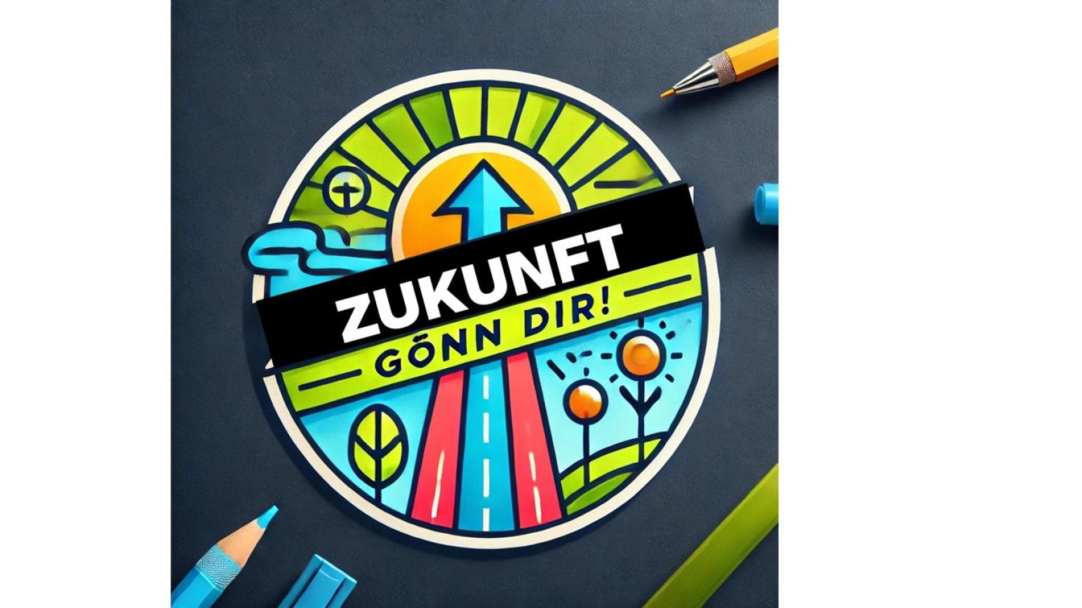 Ein Logo, auf dem "Zukunft gönn dir" steht.