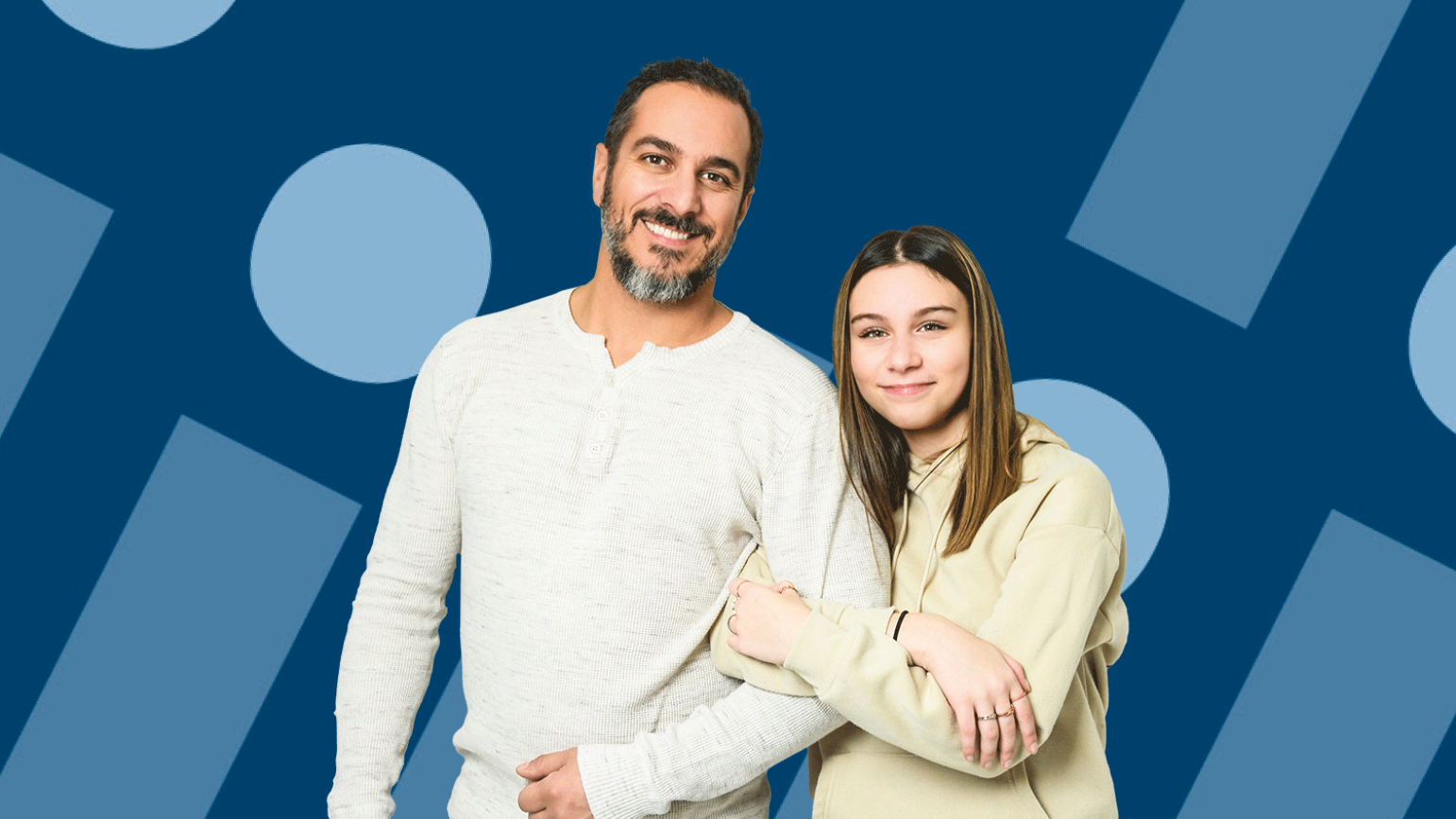 Tochter hakt sich beim Vater ein. Pageheader Vocatium fuer Eltern