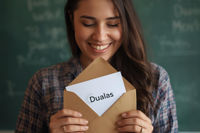 Lehrperson erhält DuaLaS-Newsletter