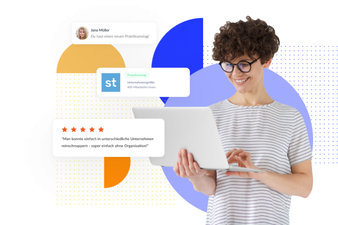 Junger Mensch mit Notebook