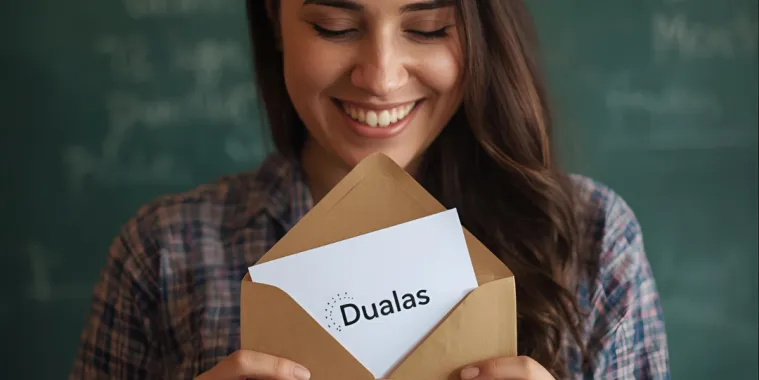 Lehrperson erhält DuaLaS-Newsletter